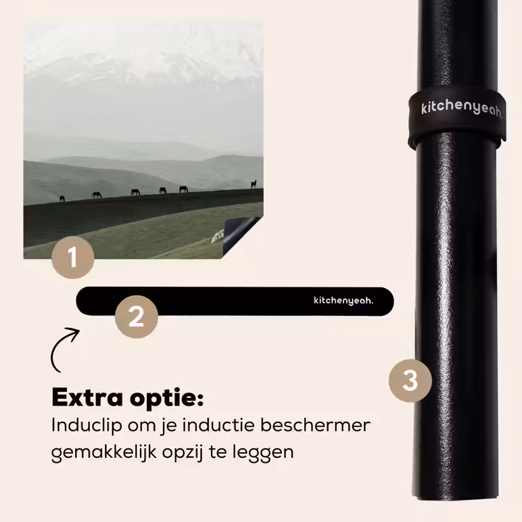 Inductie beschermer - Grijs - Berg - Paarden — 8