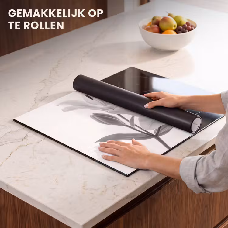 Inductie beschermer - Lelies - Elegant - Zwart - Wit — 7