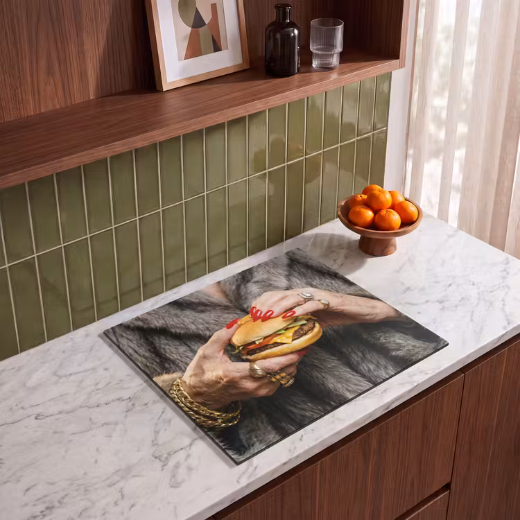 Inductie beschermer - Vrouw - Hamburger - Bontjas — 4