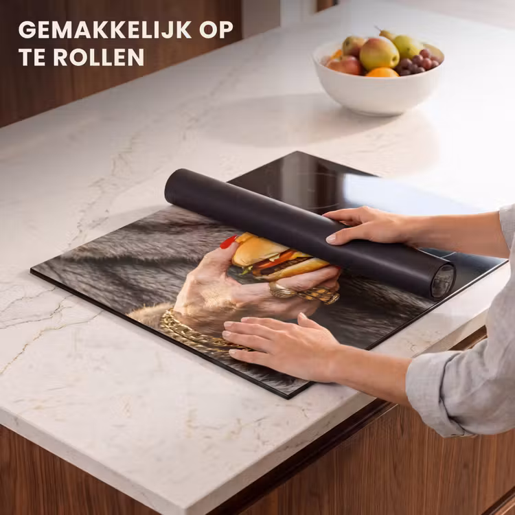Inductie beschermer - Vrouw - Hamburger - Bontjas — 7