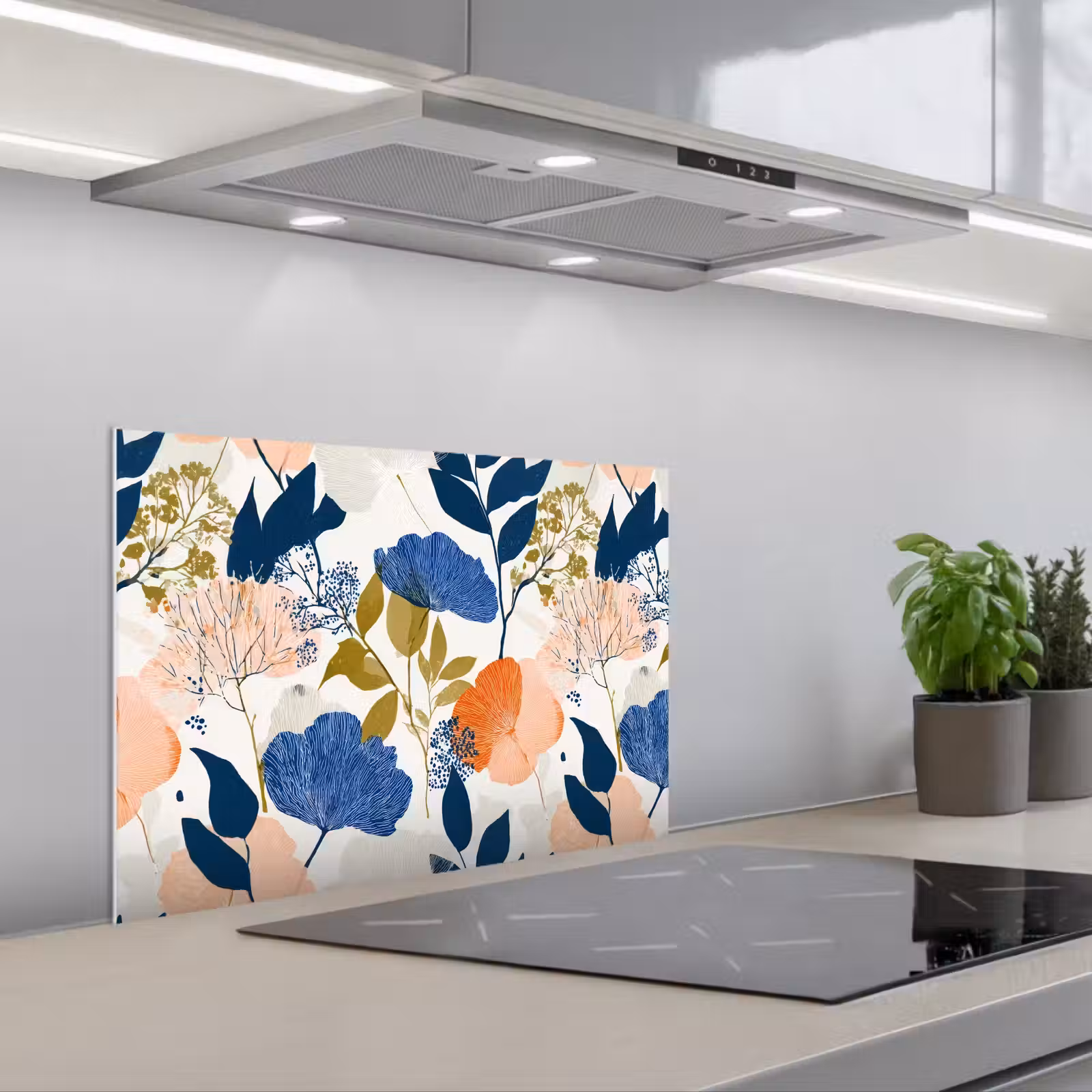 Spatscherm keuken - Bloemen - Botanisch - Kleurrijk — 1
