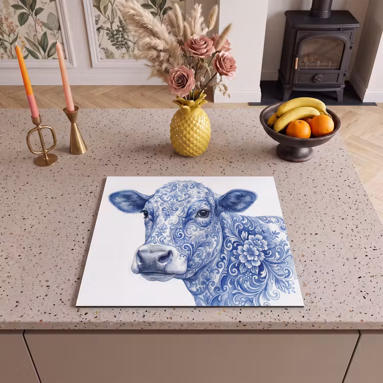 Inductie beschermer - Illustratie - Koe - Blauw — 3