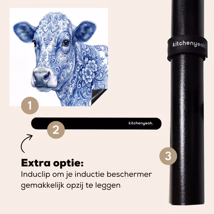Inductie beschermer - Illustratie - Koe - Blauw — 8