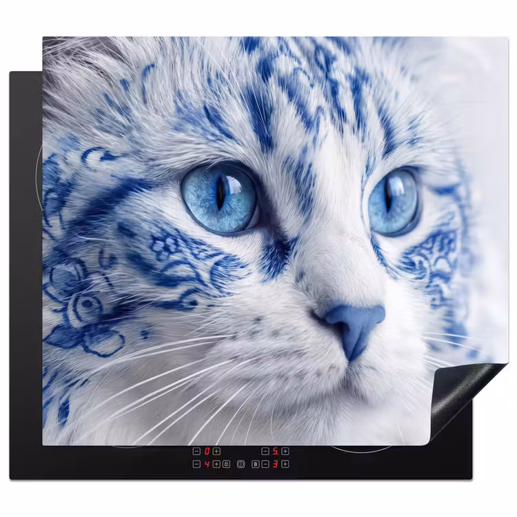 Inductie beschermer - Kat - Patroon - Blauw — 1