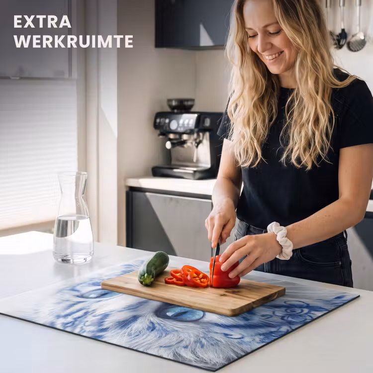 Inductie beschermer - Kat - Patroon - Blauw — 5