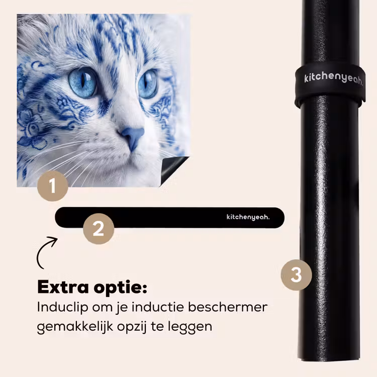 Inductie beschermer - Kat - Patroon - Blauw — 8