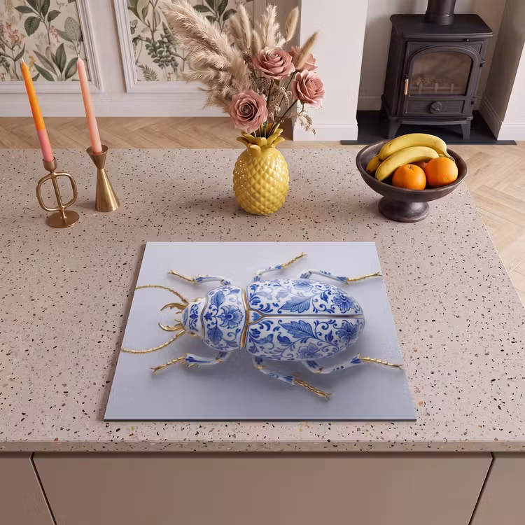 Inductie beschermer - Kever - Delfts - Blauw - Goud — 3