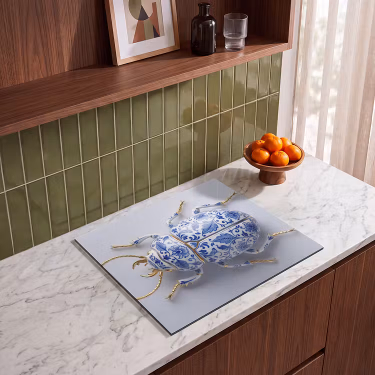 Inductie beschermer - Kever - Delfts - Blauw - Goud — 4