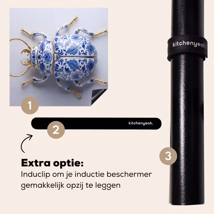 Inductie beschermer - Kever - Delfts - Blauw - Goud — 8