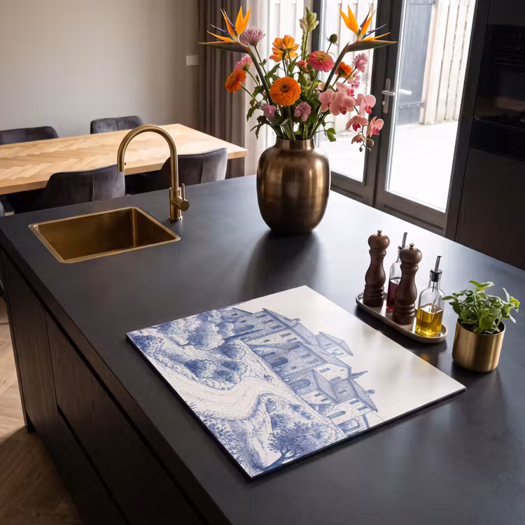 Inductie beschermer - Rustiek - Landgoed - Blauw — 2