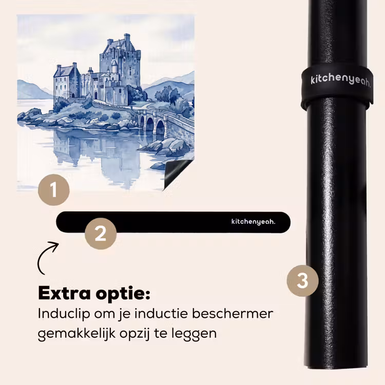 Inductie beschermer - Schots - Kasteel - Blauw - Aquarel — 8