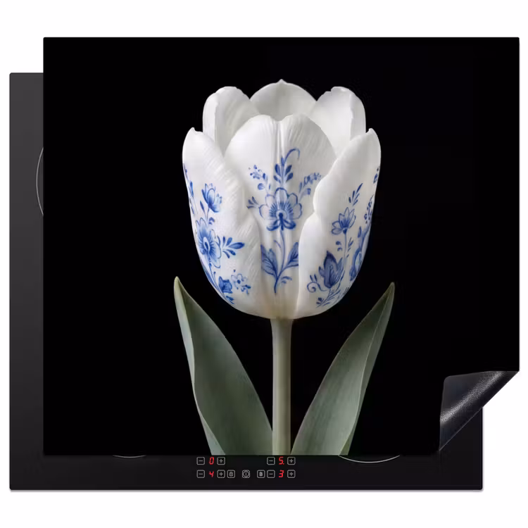 Inductie beschermer - Tulp - Patroon - Blauw — 1