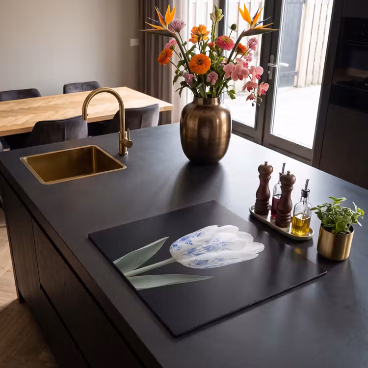 Inductie beschermer - Tulp - Patroon - Blauw — 2