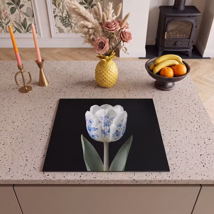 Inductie beschermer - Tulp - Patroon - Blauw — 3