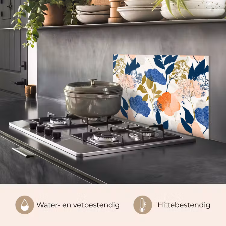 Spatscherm keuken - Bloemen - Botanisch - Kleurrijk — 2