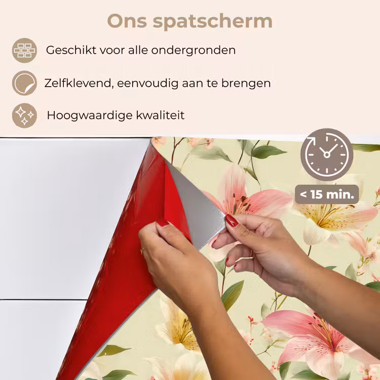 Spatscherm keuken - Lelies - Sereen - Kleurrijk — 4