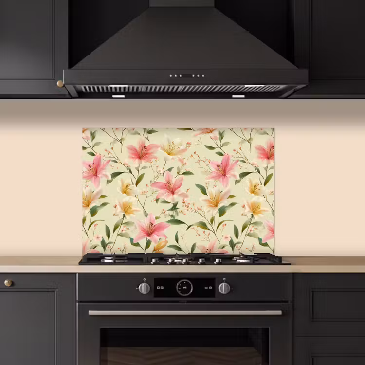 Spatscherm keuken - Lelies - Sereen - Kleurrijk — 5