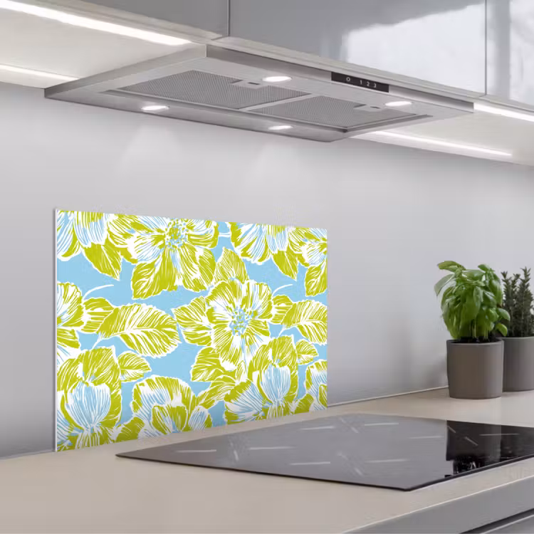 Spatscherm keuken - Modern - Bloemen - Groen — 1