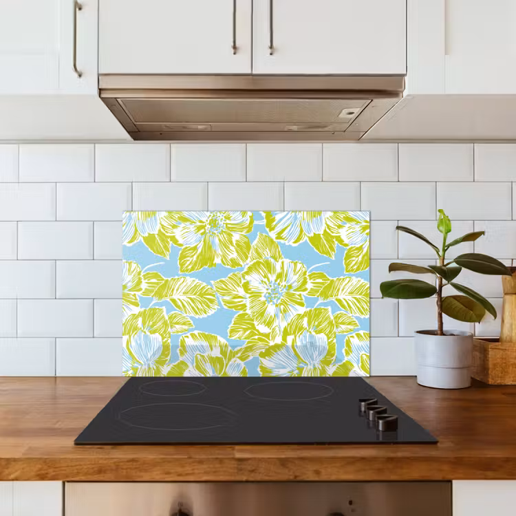 Spatscherm keuken - Modern - Bloemen - Groen — 3