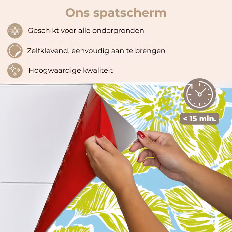 Spatscherm keuken - Modern - Bloemen - Groen — 4