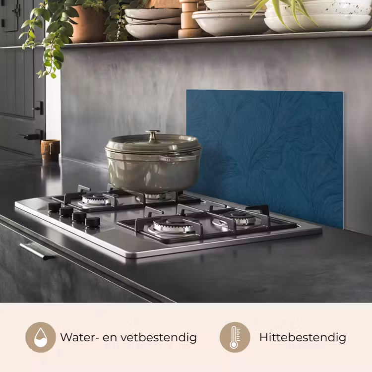 Spatscherm keuken - Abstract - Patroon - Donkerblauw - Elegant — 2