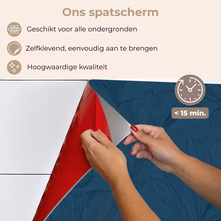Spatscherm keuken - Abstract - Patroon - Donkerblauw - Elegant — 4