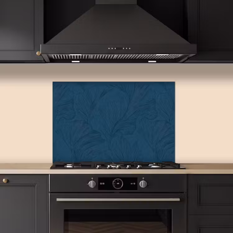 Spatscherm keuken - Abstract - Patroon - Donkerblauw - Elegant — 5