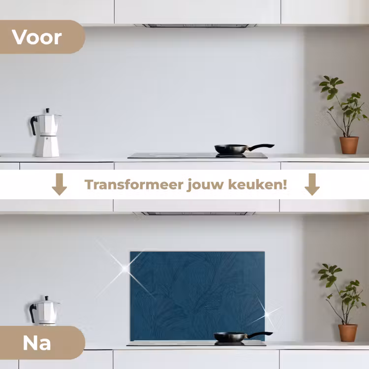 Spatscherm keuken - Abstract - Patroon - Donkerblauw - Elegant — 7