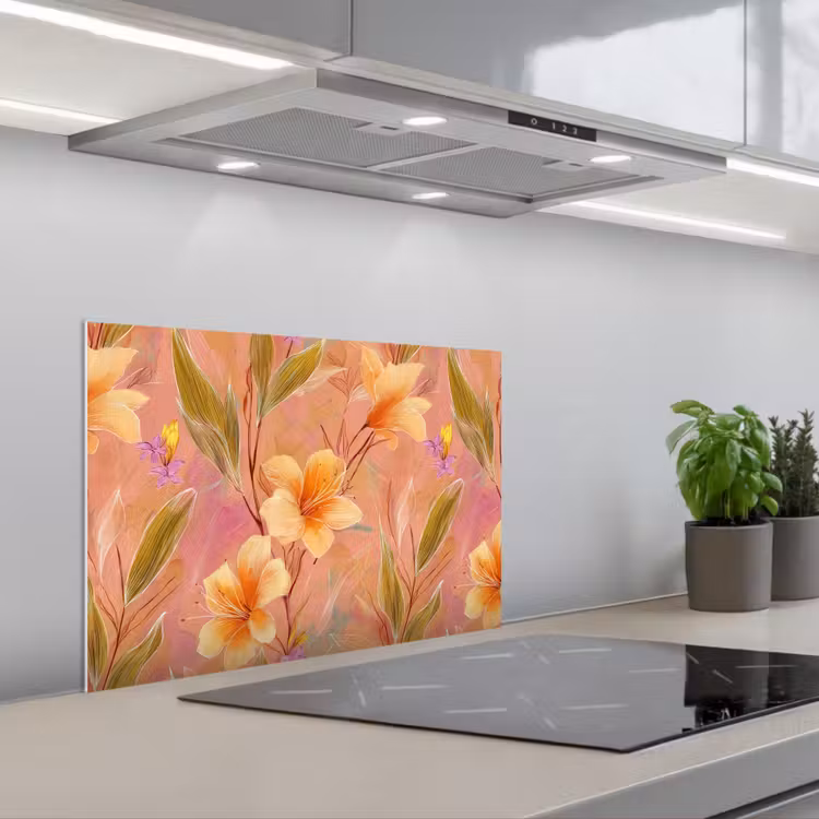 Spatscherm keuken - Botanisch - Bloemen - Kleurrijk — 1