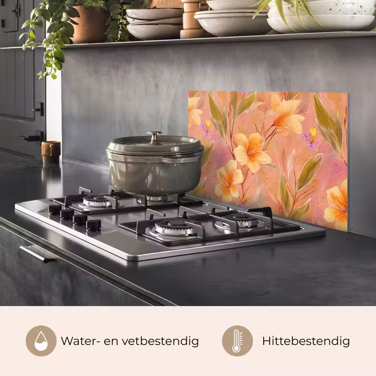 Spatscherm keuken - Botanisch - Bloemen - Kleurrijk — 2