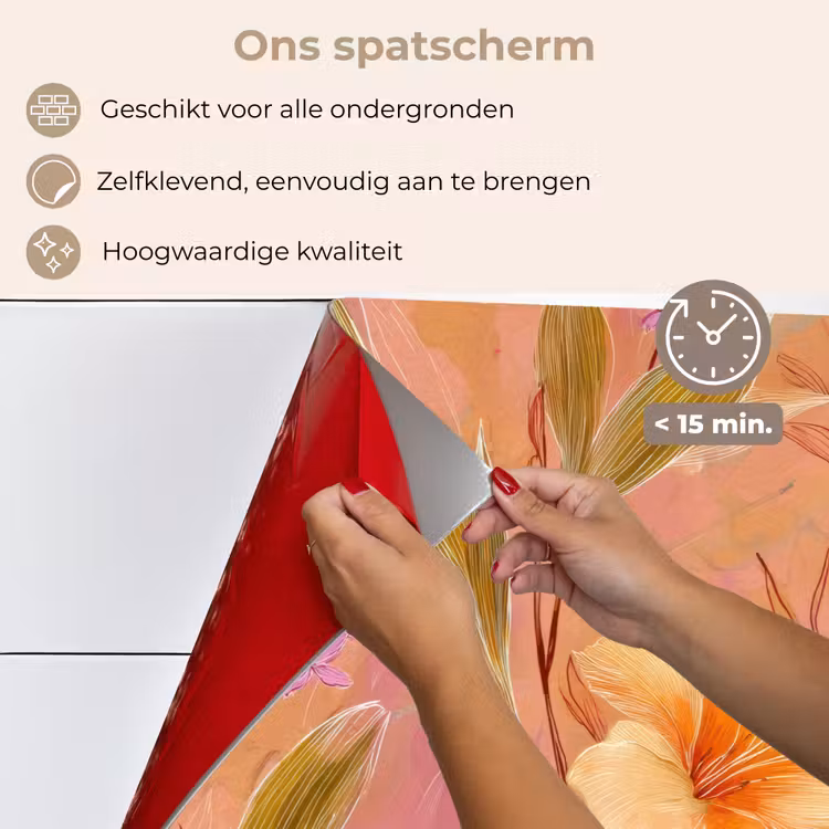 Spatscherm keuken - Botanisch - Bloemen - Kleurrijk — 4