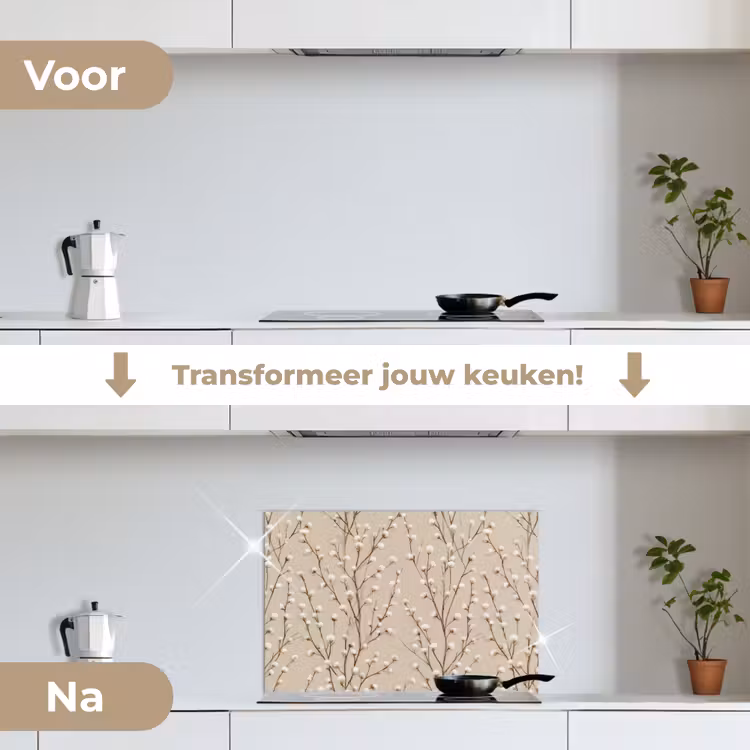 Spatscherm keuken - Katoen - Natuur - Taupe — 7