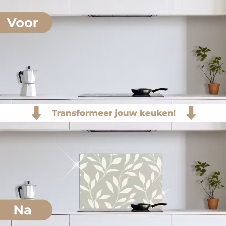 Spatscherm keuken - Minimalistisch - Patroon - Groen — 7