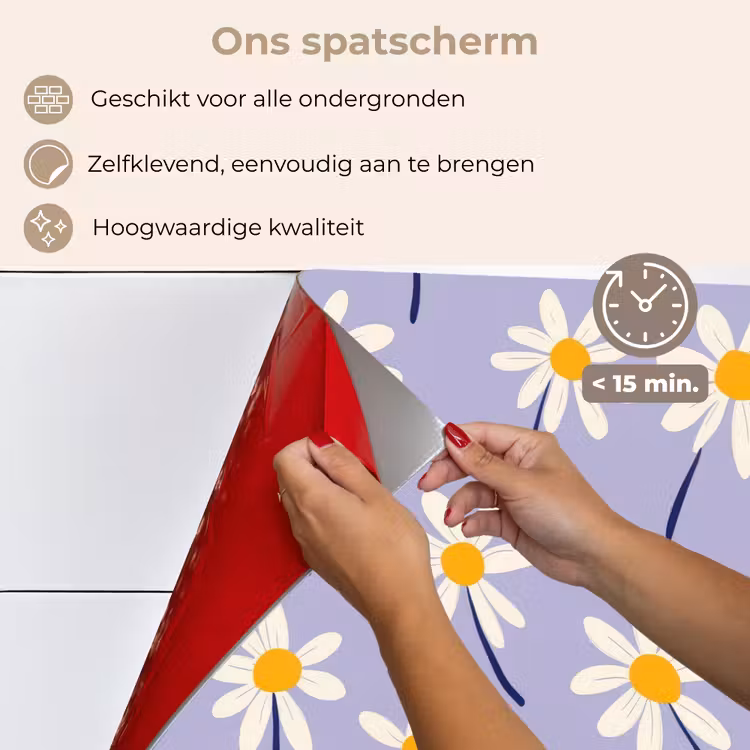 Spatscherm keuken - Modern - Madelief - Paars — 4