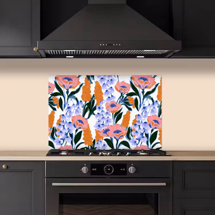 Spatscherm keuken - Patroon - Aquarel - Kleurrijk — 5