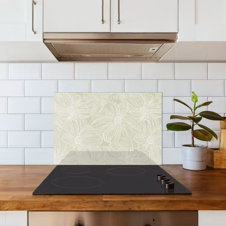 Spatscherm keuken - Sereen - Bloemen - Groen — 3