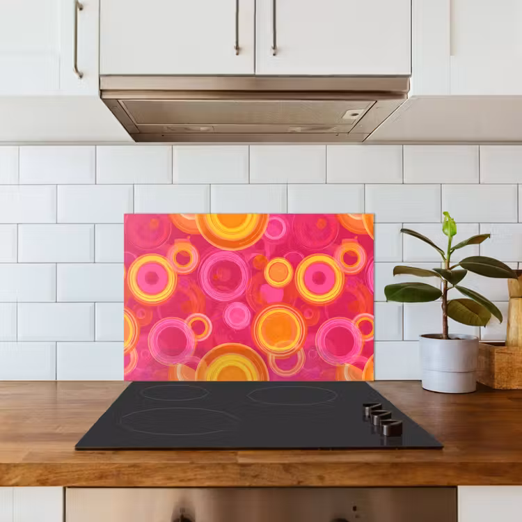 Spatscherm keuken - Cirkels - Design - Kleurrijk — 3