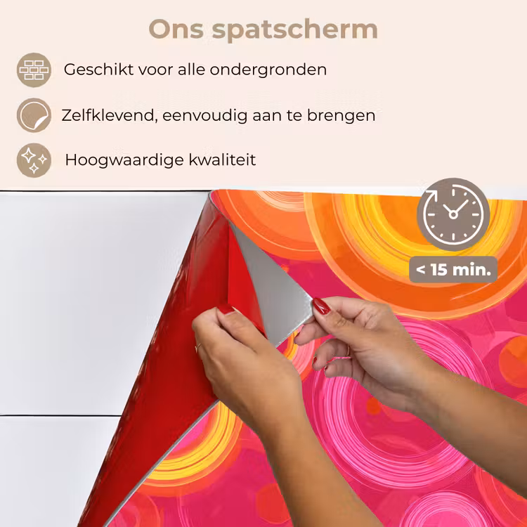 Spatscherm keuken - Cirkels - Design - Kleurrijk — 4