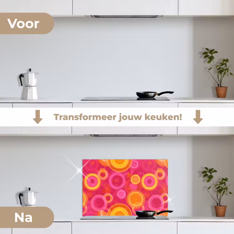 Spatscherm keuken - Cirkels - Design - Kleurrijk — 7
