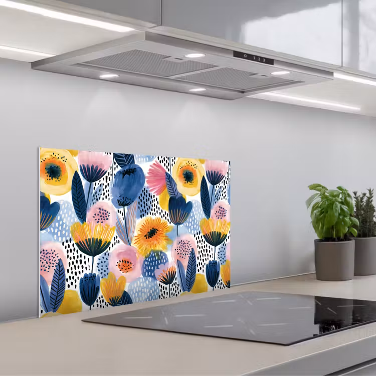 Spatscherm keuken - Creatief - Patroon - Kleurrijk — 1