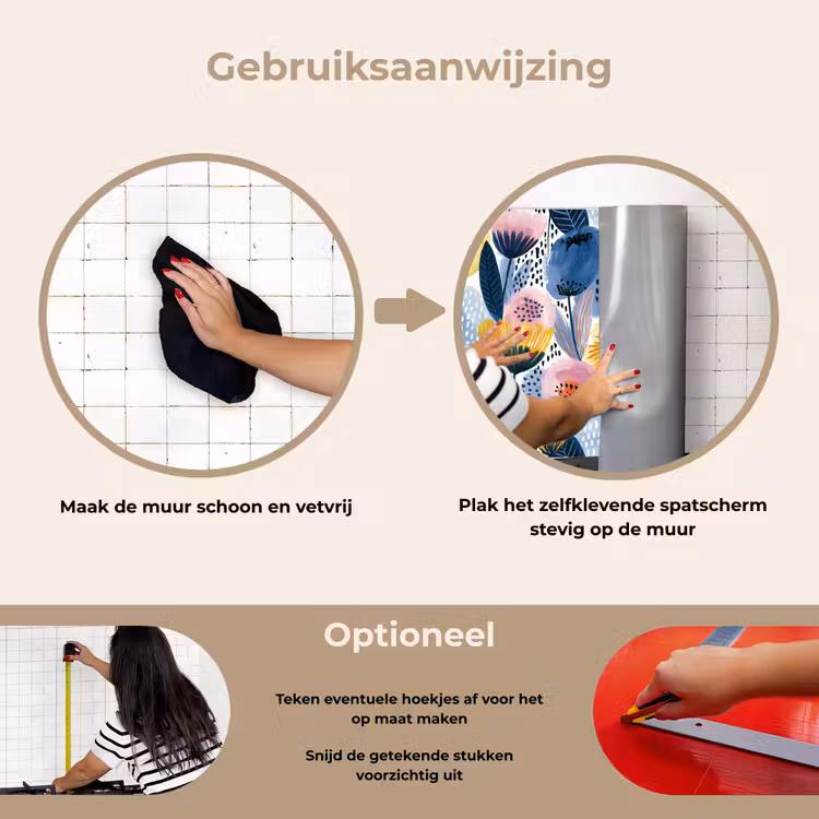 Spatscherm keuken - Creatief - Patroon - Kleurrijk — 6