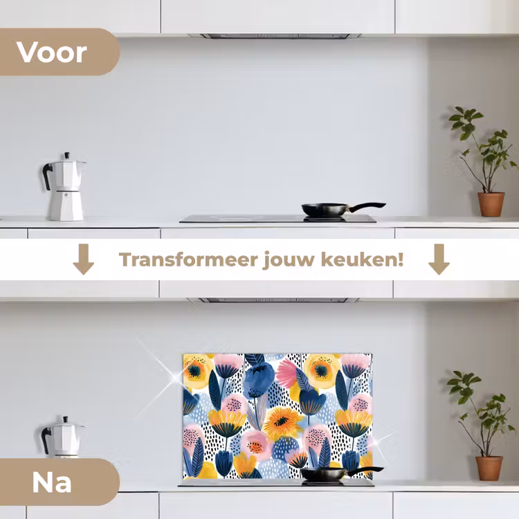 Spatscherm keuken - Creatief - Patroon - Kleurrijk — 7