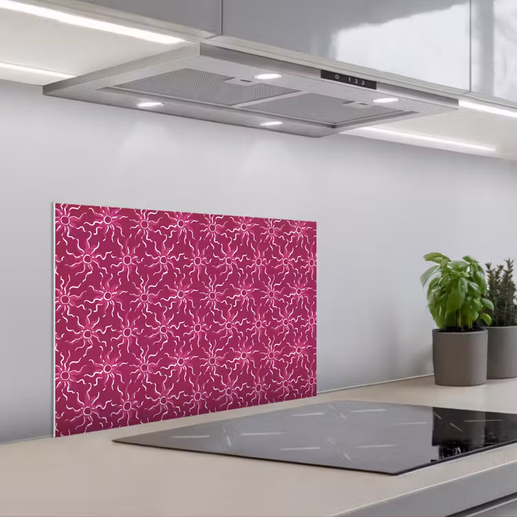 Spatscherm keuken - Bohemian - Zon - Magenta — 1