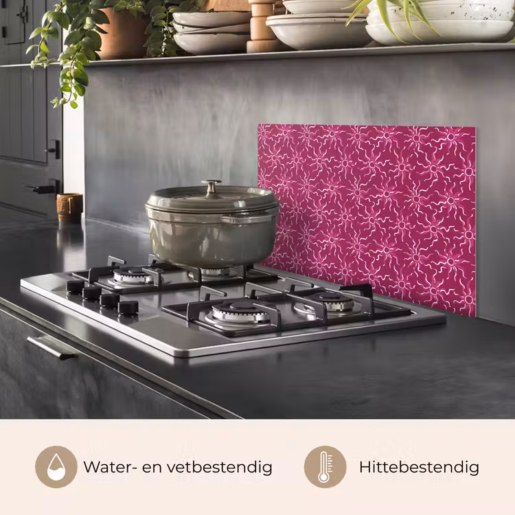 Spatscherm keuken - Bohemian - Zon - Magenta — 2