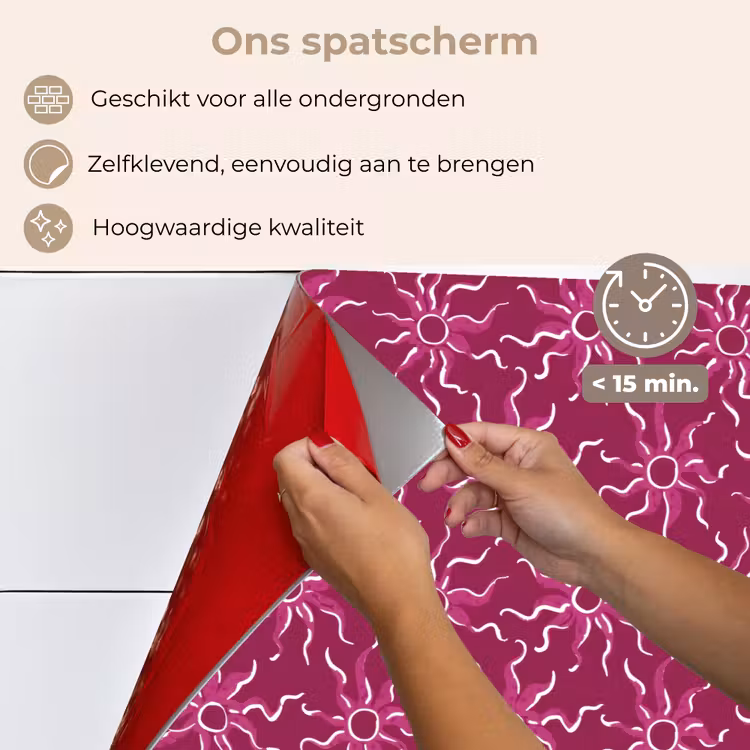 Spatscherm keuken - Bohemian - Zon - Magenta — 4