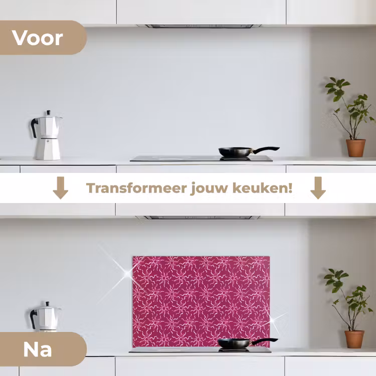 Spatscherm keuken - Bohemian - Zon - Magenta — 7