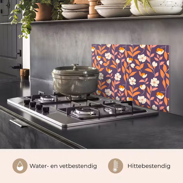 Spatscherm keuken - Boho - Vintage - Paars — 2