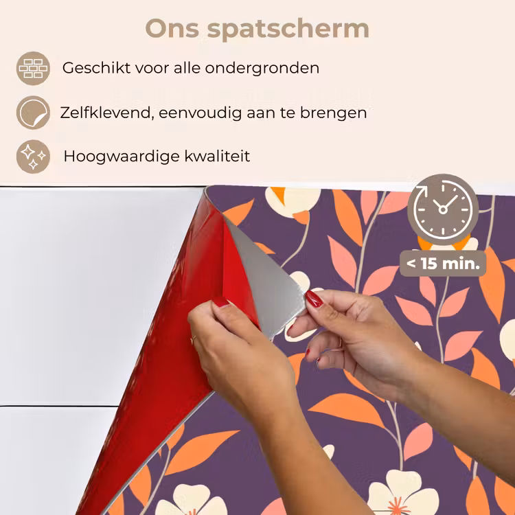Spatscherm keuken - Boho - Vintage - Paars — 4