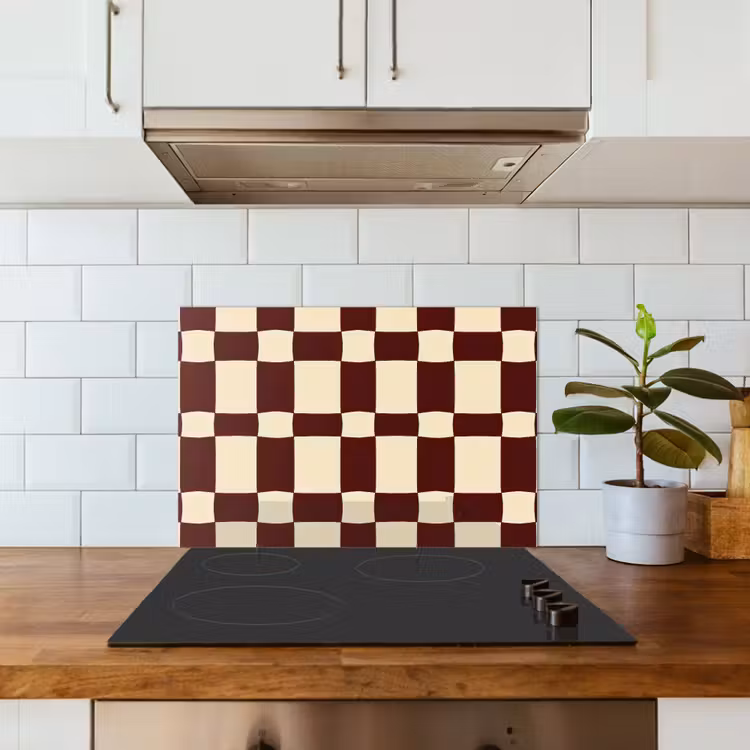 Spatscherm keuken - Retro - Patroon - Bruin — 3