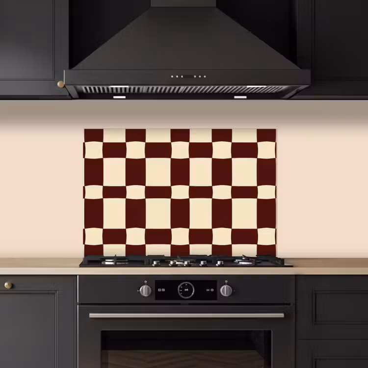 Spatscherm keuken - Retro - Patroon - Bruin — 5
